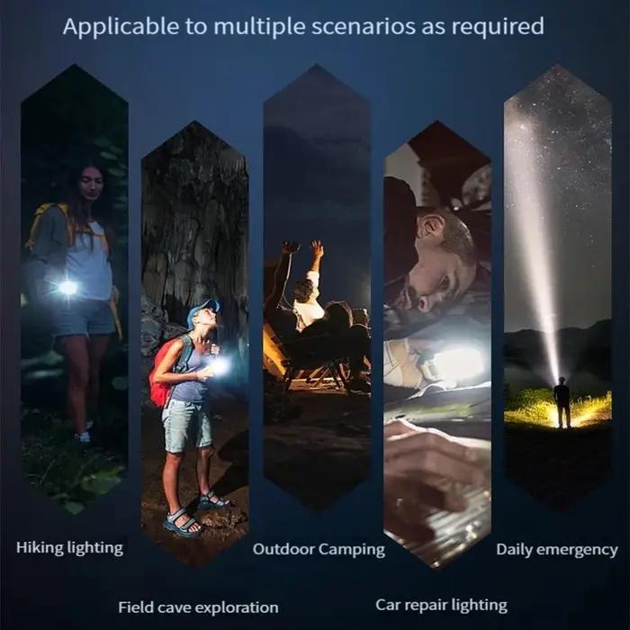 Lampe de poche LED haute puissance, Rechargeable par USB, torche tactique à très longue portée, lamp