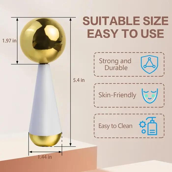 Globes de glace pour le visage et les yeux - Rouleau cryo en acier pour soins beauté quotidien et massage facial