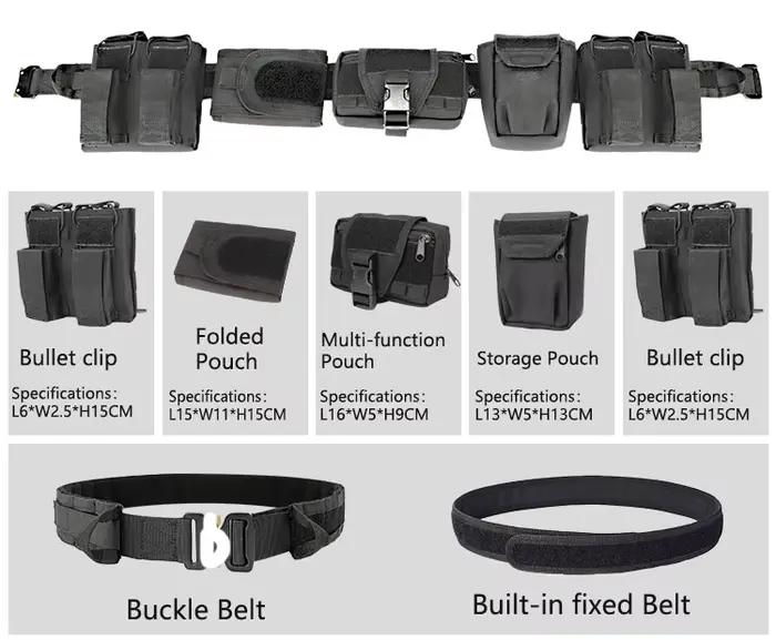 Ceinture tactique Yakeda Gear pour chasse et airsoft - Équipement professionnel noir camouflage