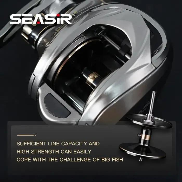 Seasir Megacuda-Moulinet Baitcasting, bobine profonde de 15kg, cadre en aluminium 6.5:1, double poig