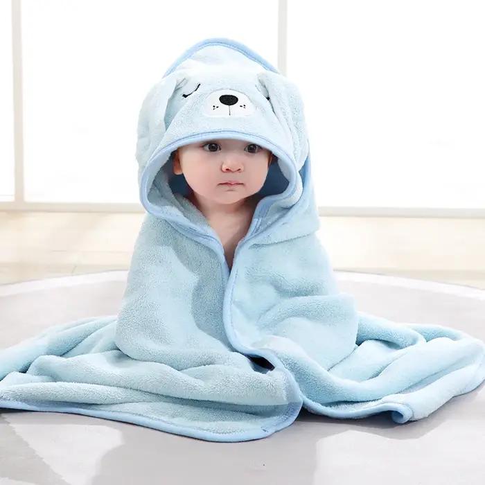 Serviettes de bain pour bébé en forme d'animaux de dessin animé, serviette à capuche douce pour nouv