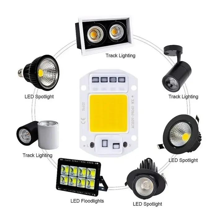 F6040 20W/30W/50W AC 220V COB Module LED puce Diodes lampe ampoule pour projecteur de mise au point