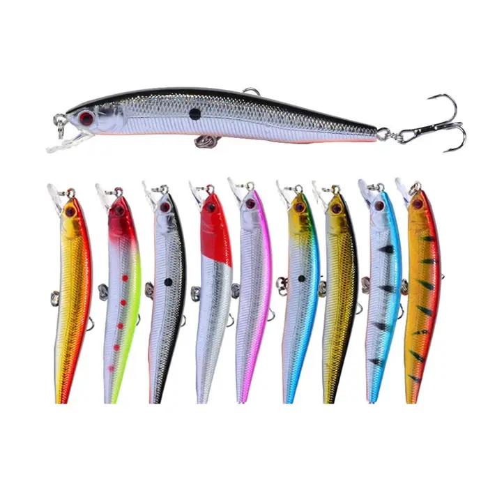 1 pièces leurre de pêche méné 95mm 8g flottant appât dur Wobbler Jig appât manivelle carpe bar rayé