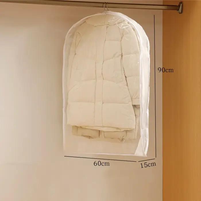 Sacs de rangement de garde-robe, doudoune, sac suspendu à Compression d'air avec fermeture éclair, s