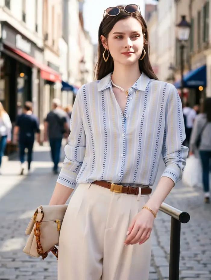 Nouveau printemps bureau dames chemises mode imprimé Blouses pour femmes style français hauts Blusas