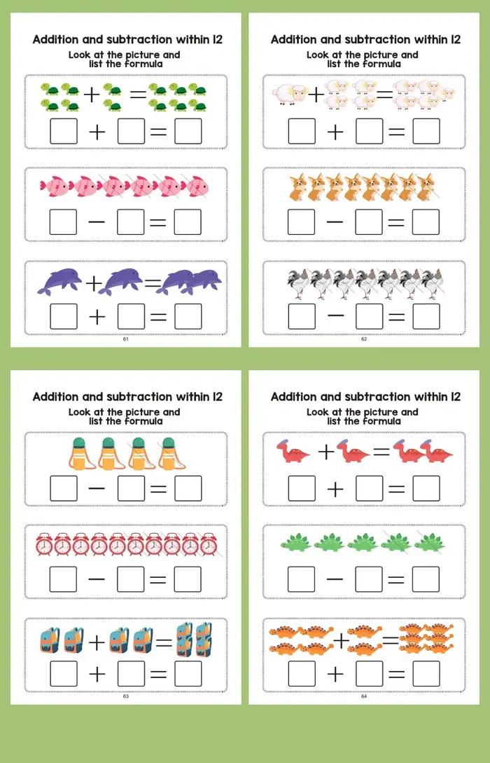 Cahier d'exercices interactif de mathématiques - Comptage, addition et soustraction jusqu'à 10, acti