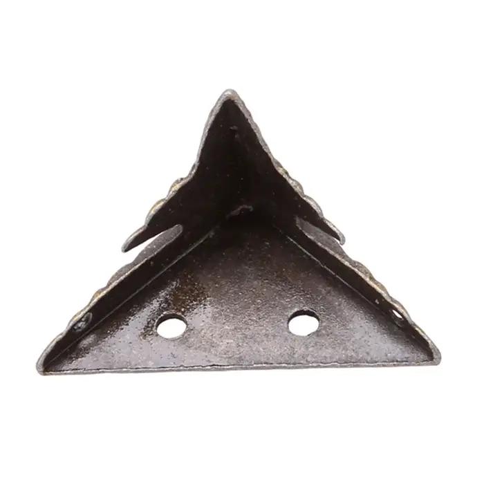 Coffre à bijoux en laiton antique, boîte en bois, pieds décoratifs, jambe, protecteur d'angle, décor