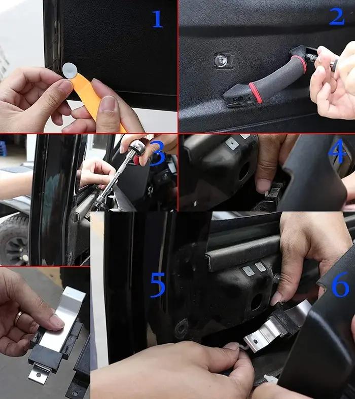 Pour Land Rover Defender 90 110 2004-18 en alliage d'aluminium porte de voiture porte intérieure bol