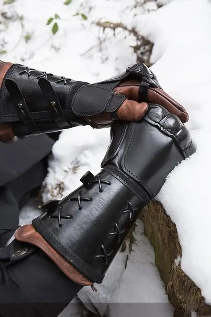 Armure médiévale gants de moto poignets larges brassards hommes Steampunk guerrier gantelet Renaissa