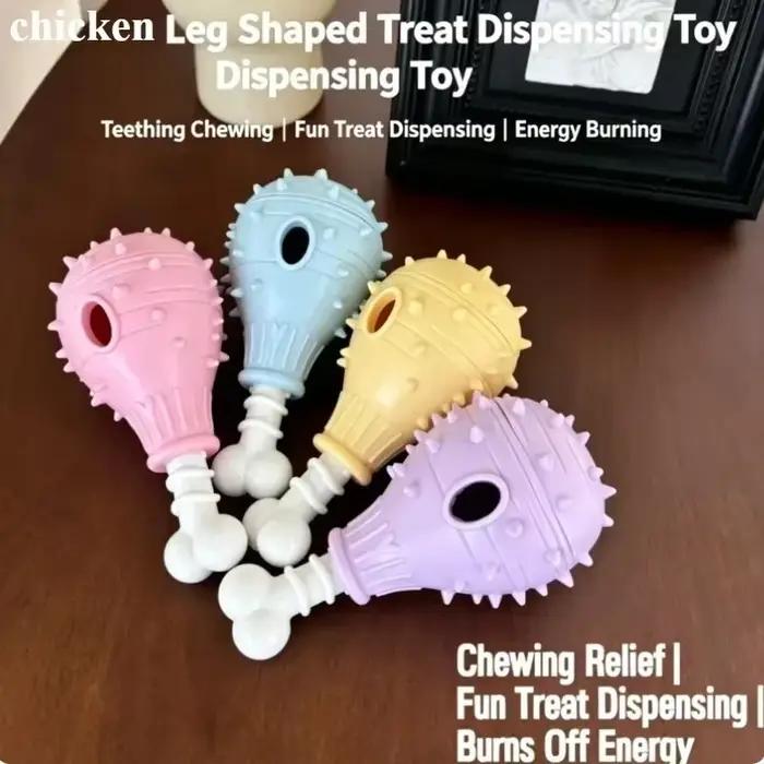 Jouet à mâcher distributeur de friandises pour chien en silicone résistant à la morsure et promoteur de la santé bucco-dentaire pour chiot et chien occassions spéciales et quotidiennes