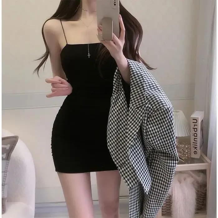 Sling sans manches Type a court femmes été nouveau Sexy serré