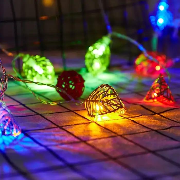 10/20 LED s fée chaîne lumières feuilles guirlande lampe pour Festival salon mariage décoration de noël fée