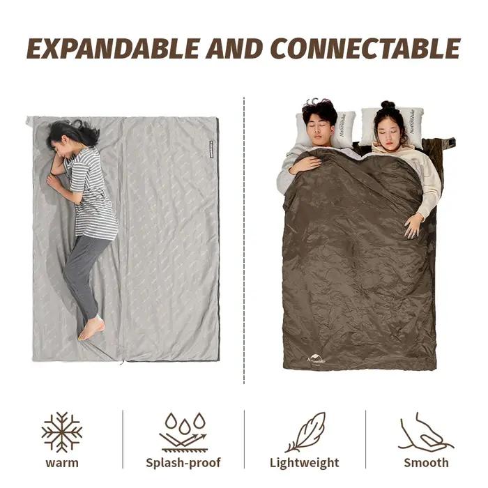 Sac de couchage Naturehike pour le camping, ultraléger LW180, imperméable, en coton, pour la randonn