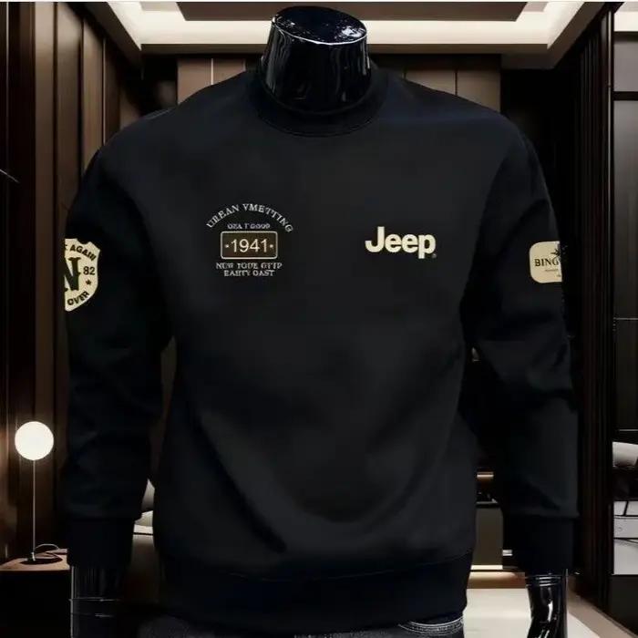 Sweat-shirt en coton pur à manches longues et col rond imprimé pour homme polyvalent printemps automne occaions spéciales