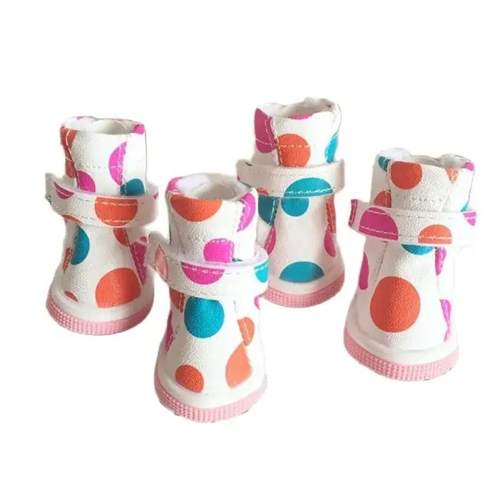Chaussures en fourrure épaisse pour animaux de compagnie, chaussures pour petits chiens, bottes chau