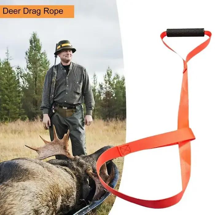 Harnais de traction pour cerf - Ceinture de chasse portable avec poignée et corde de remorquage