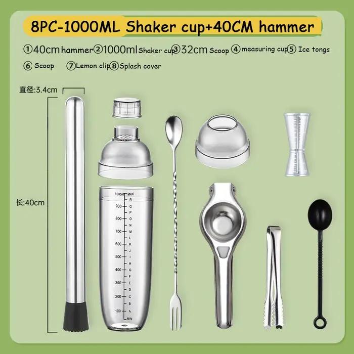 Ensemble de barman Boston Kit de cocktail en acrylique pour boissons mélangées et cocktails à domicile occasions spéciales soirée amicale