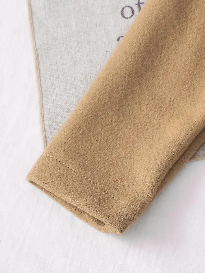 Ensemble robe en peluche à imprimé léopard + manteau court à revers pour bébé fille, ensemble deux p