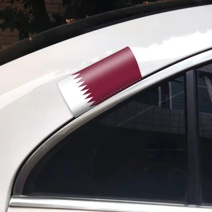 Autocollant 3D Logo Drapeau du Qatar PVC Noir Protection Solaire Fenêtre Voiture Occasions Spéciales