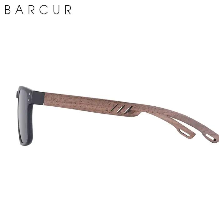 BARCUR hommes lunettes de soleil pour hommes marque concepteur naturel noyer bois lunettes de soleil