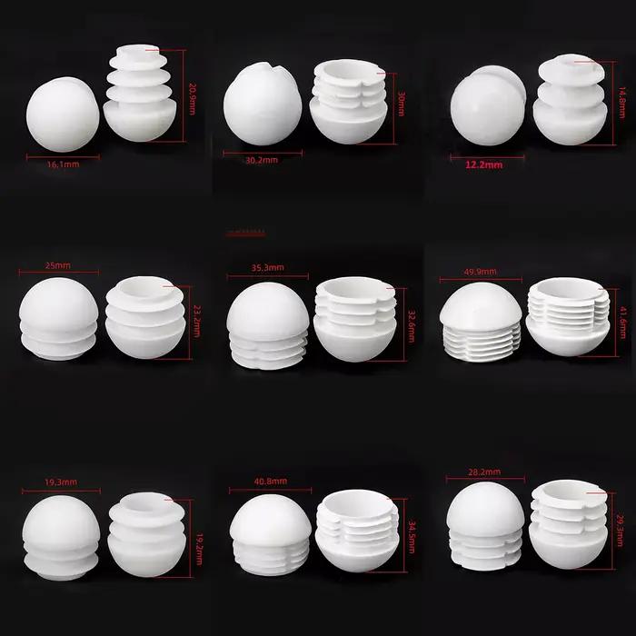 Bouchon rond blanc en plastique, embout d'obturation, Inserts de tuyaux, bouchons d'insertion de bou