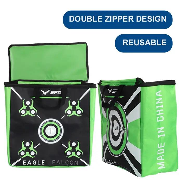 Sac de cible de tir à l'arc résistant à l'eau pour chasseurs et amateurs de tir en arrière-cour rechargeable avec poignée de transport