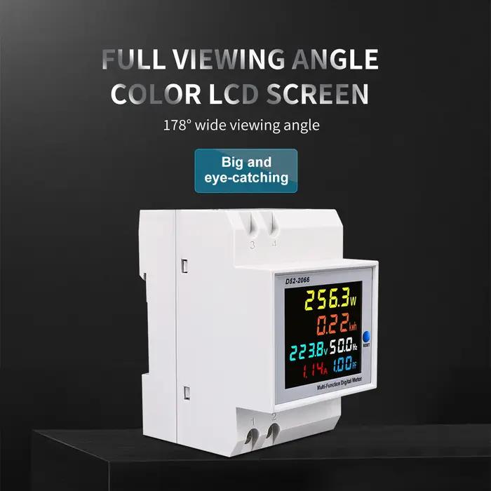 Moniteur AC sur rail din 6 en 1, 110V 220V 380V 100A, tension, courant, facteur de puissance, KWH ac