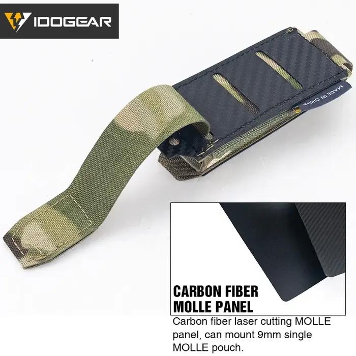 Étui chargeur tactique IDOGEAR fibre carbone 9mm anti-dérapant léger 2 pièces compatible MOLLE