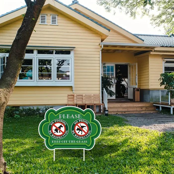 Lot de 2 panneaux "No Peeing and No Pooping" pour chien
