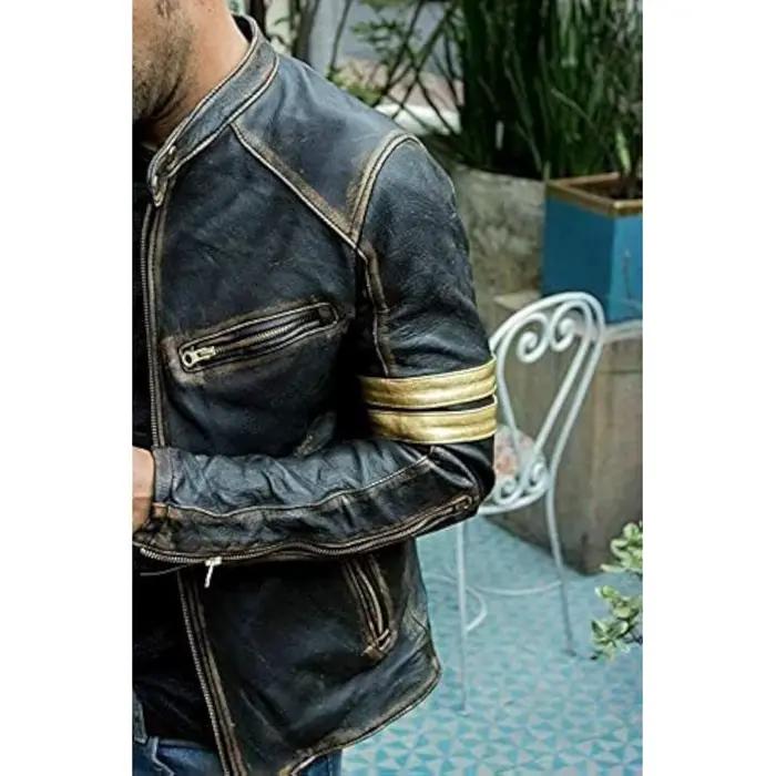 Veste en cuir de mode rétro Streetwear Blazer vestes décontractée hommes vêtements d'extérieur