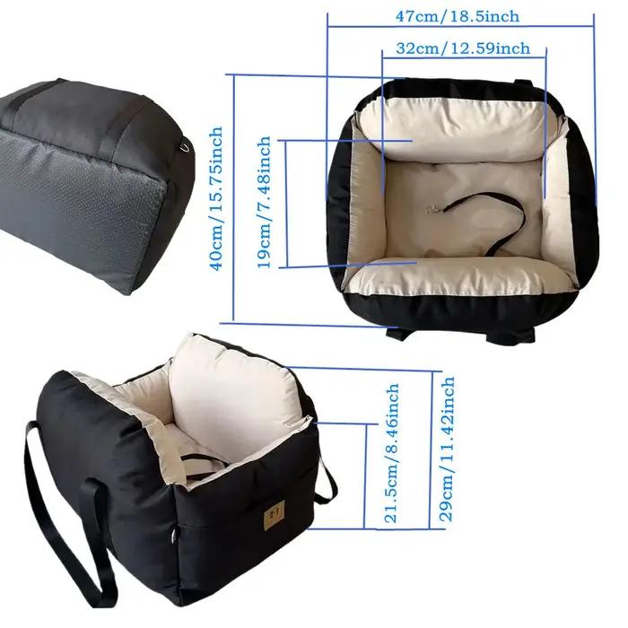Siège de voiture pour chien avec ceinture de sécurité respectueux de l'environnement en polyester pour animaux de petite taille occasions de voyage en famille et de vacances