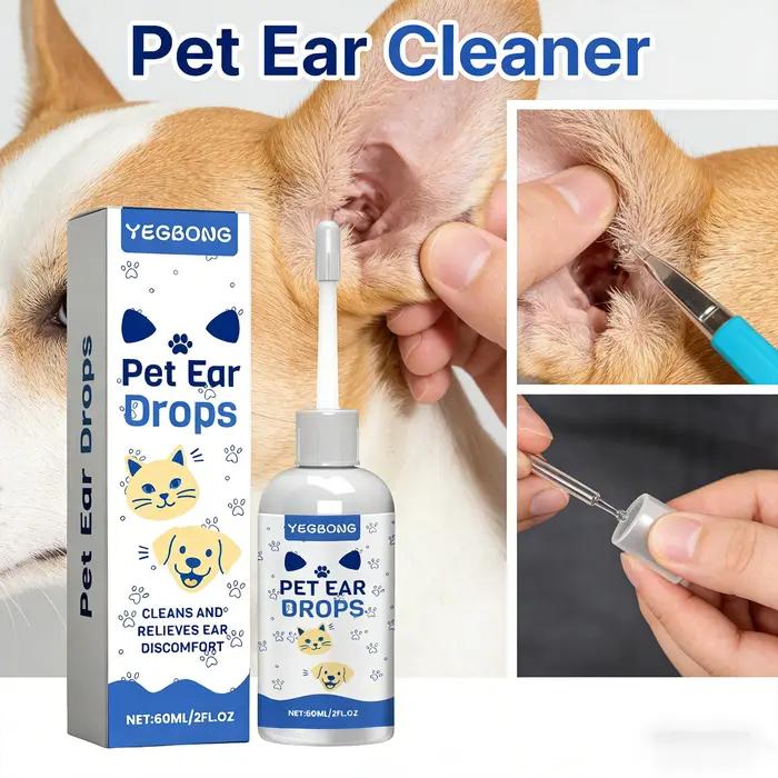 Nettoyant pour oreilles d'animaux – Gouttes auriculaires douces pour éliminer la cire et les odeurs