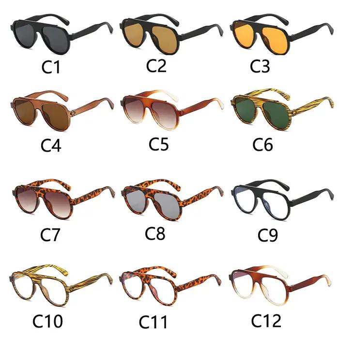 Lunettes de soleil rétro grand cadre 2024 pour hommes et femmes - Protection UV voyage, montagne et outdoor