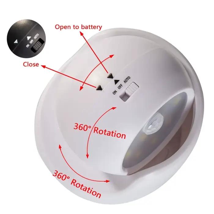 Applique murale LED polyvalente avec capteur de mouvement, économie d'énergie, Rotation à 360 degrés
