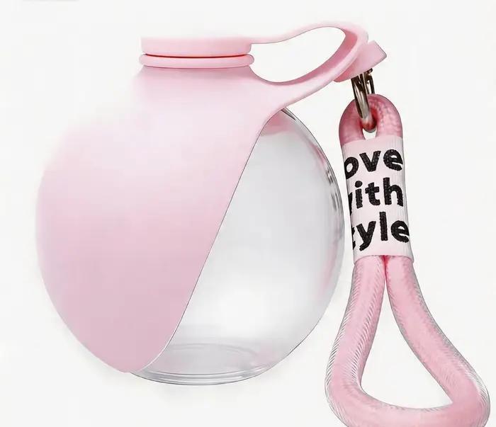 Bouteille d'eau portable pour chien et chat, en plastique, pour extérieur, avec crochets, balles, pl