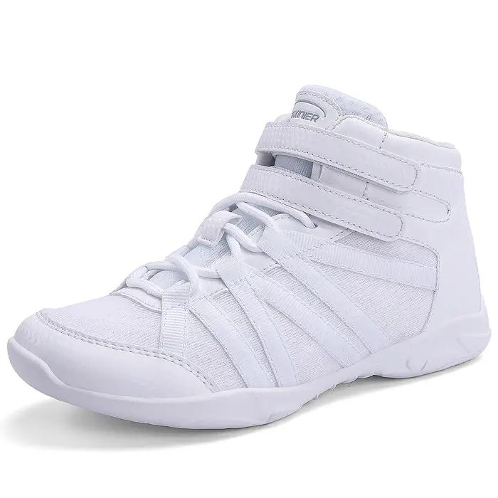 Chaussures montantes blanches BAXINIER pour filles baskets de danse légères pour compétition et entraînement enfants décontractées ajustement parfait 14+