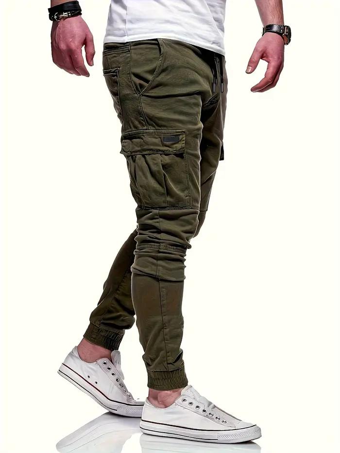 Pantalon de travail ample multi-poches avec cordon de serrage pour hommes, pantalon de travail pour