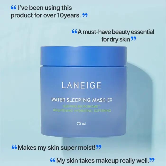 Masque de nuit hydratant LANEIGE 70ml, hydratation intense, soin de luxe, cosmétique coréen, K-Beaut