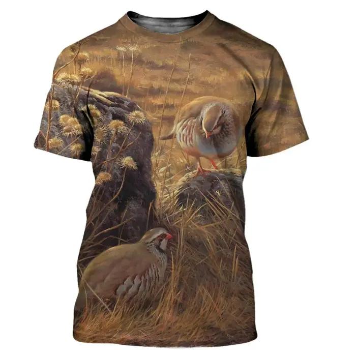 T-shirt imprimé 3D Animal Quail pour homme, décontracté, Harajuku, streetwear, col rond, polyester, respirant, pour homme, femmes, enfants, occasions quotidiennes, plage, clubs, festivals, vacances