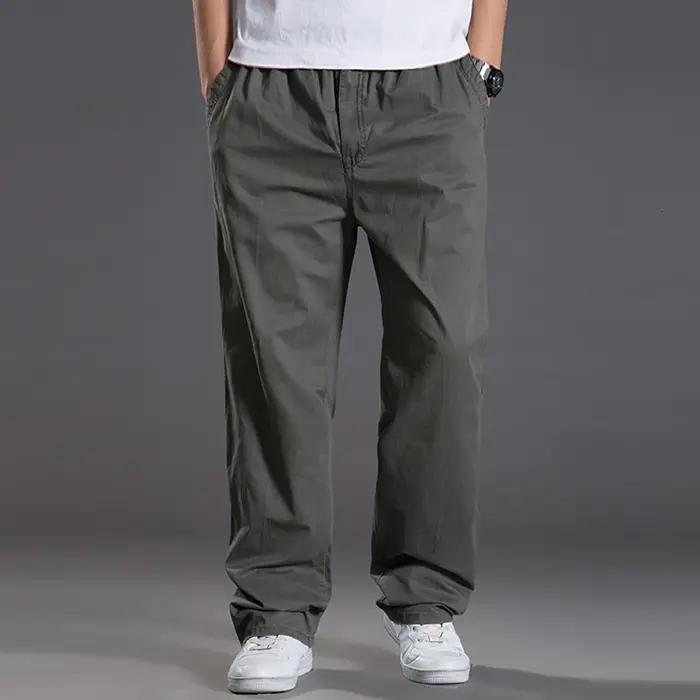 Pantalon cargo coton extensible grande taille 6XL homme - Coupe loose pour travail et détente