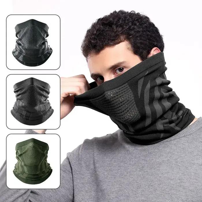 Cache-cou d'hiver coupe-vent CQA345 pour Ski Snowboard Moto Cyclisme Protection Toutes Saisons Unisexe Polyester Coton