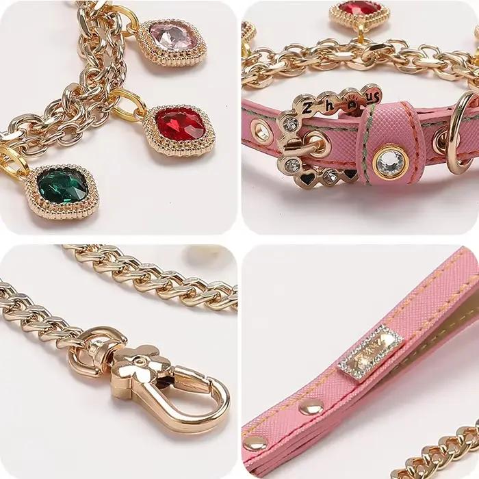Collier réglable avec pendentif en diamant pour animaux de compagnie