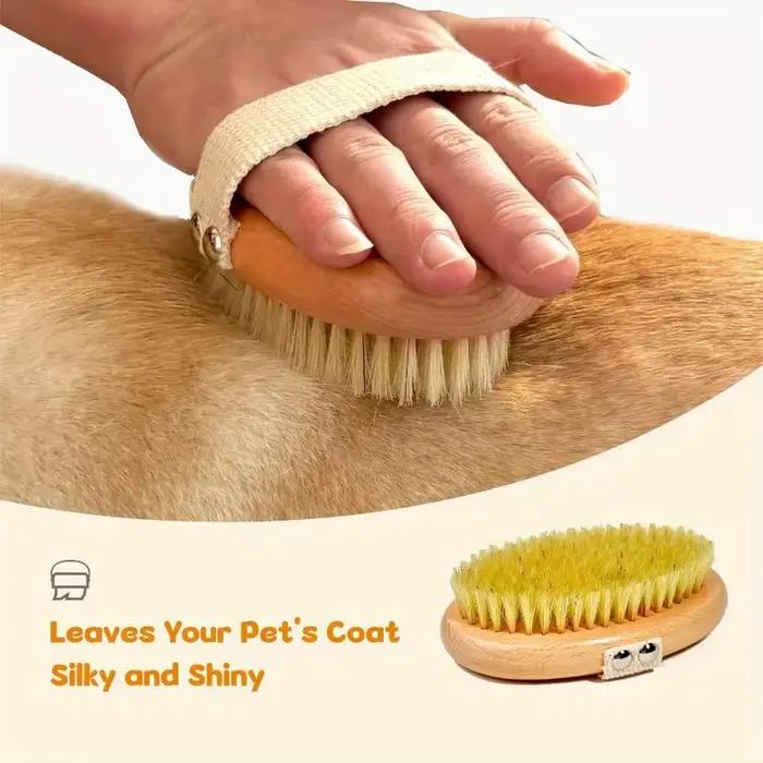 Brosse professionnelle pour chiens à poils courts avec poils de sanglier poignée antidérapante toilettage doux pour chiens et soins du pelage
