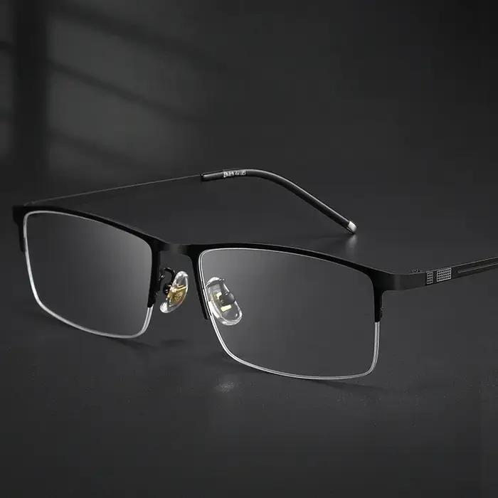 Monture de lunettes pour homme en alliage de titane moderne, semi-sans monture, ultra-légère, lunett