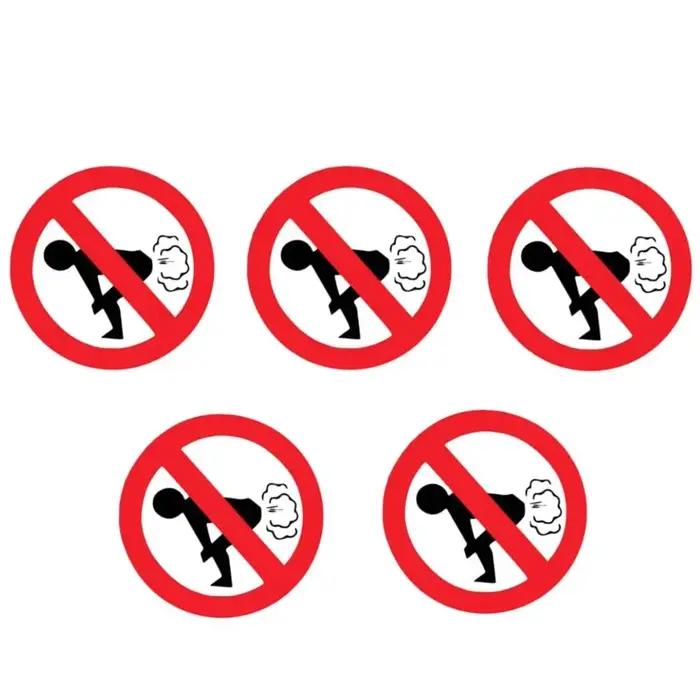 Autocollants de voiture amusants en PVC d'échantillons ized, imperméables, signe d'iode, pas de péter, chien pipi est interdit, 2 pièces