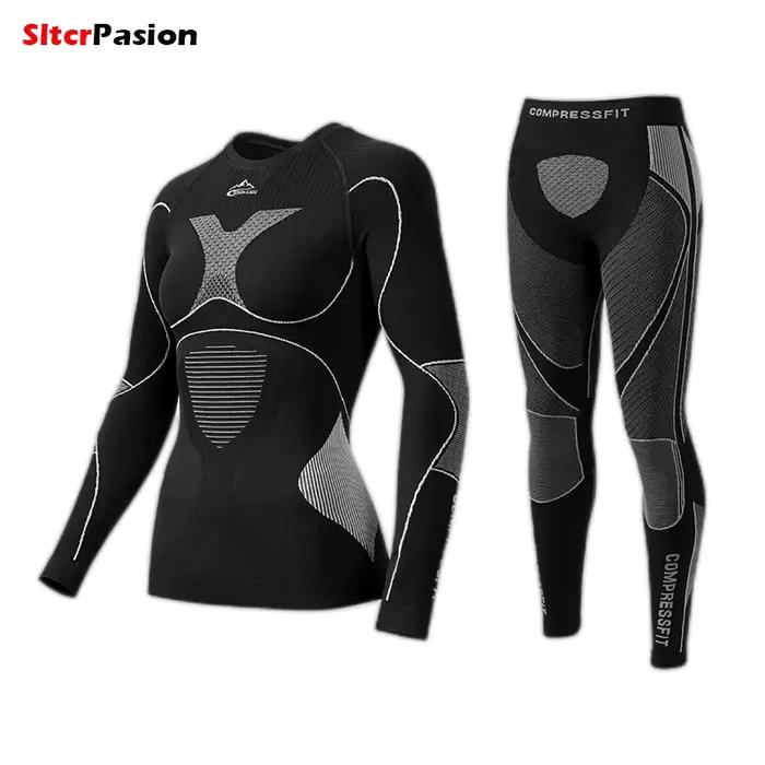 Sous-vêtements de moto slim à séchage rapide pour hommes et femmes, maillot et pantalon de course, vêtements de moto chauds imbibés, vêtements d'équitation et de ski