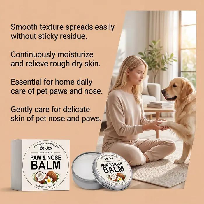 Baume réparateur pour pattes et museau d'animaux EelJoy parfum noix de coco soin universel pour chiens et chats occasions spéciales douceur et protection naturelle
