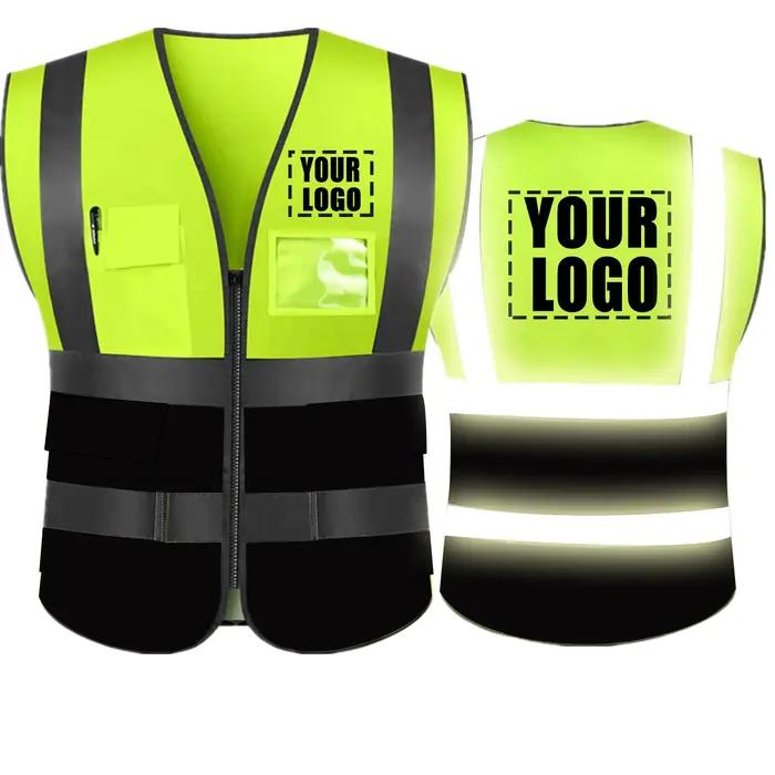 Veste de sécurité haute visibilité avec logo personnalisé pour homme, uniforme de moulage, veste de