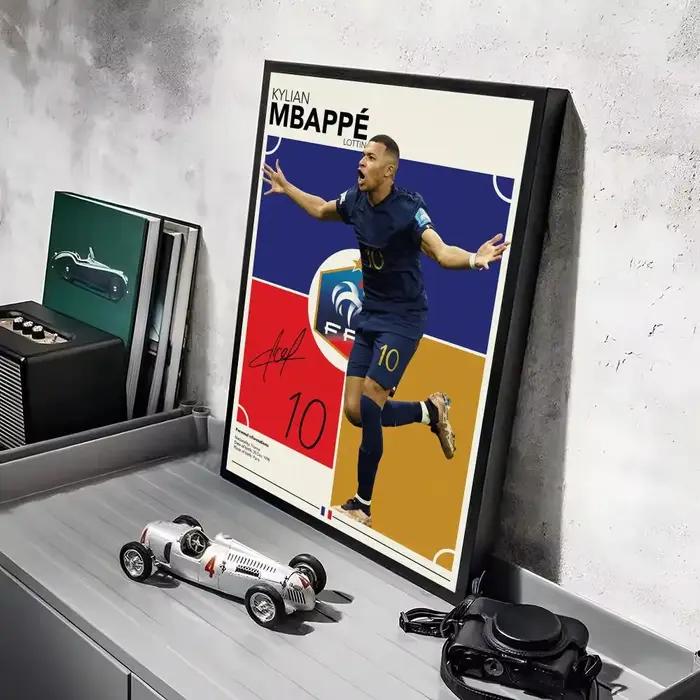 Affiche Kylian Mbappé Impression Art Murale Minimaliste Décoration Salon Chambre Cadeau Occasions Spéciales