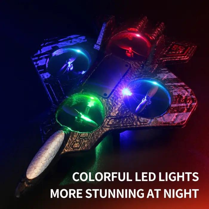 Avion de combat télécommandé en mousse avec figures acrobatiques et lumières colorées pour adolescents et adultes occasions spéciales